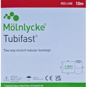 Tubes Fast 2434 Bandes élastiques en viscose Rouleau de 10 m Petit Riga Rouge 3,5 cm (Medicantum, neuf)