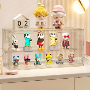 AAABOX Vitrine pour Collection Figurine Pop,Boîte de Présentation en Acrylique Transparente Anti-Poussière avec Porte Magnétique,Auto-Assemblage（1 pièce,2 étages,34x16x18cm） (AAABOX-FR, neuf)
