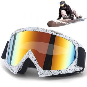DONGZQAN Lunettes de Motocross Anti-Poussi&egrave;re, Masque de Ski Haut de Gamme, Lunettes de Ski Anti-Bu&eacute;e Uv, Lunettes Imperm&eacute;ables, Anti-Poussi&egrave;re et Coupe-Vent. (ZHENGQIANK, neuf)