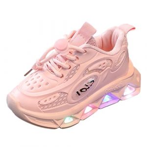 Chaussures de Sport Lumineuses et décontractées Respirantes avec lumière pour Enfants Moyens et Petits, Chaussures de Marche légères à Semelle Souple pour bébés Fille Bout Classique (jYRTCS, neuf)