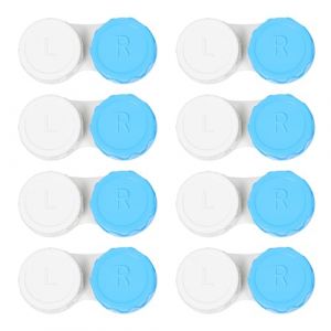 Dhoptical Lot de 8 étuis à lentilles de contact pour lentilles de contact, parfaits pour les voyages et une utilisation quotidienne Bleu (Dhoptical shop, neuf)
