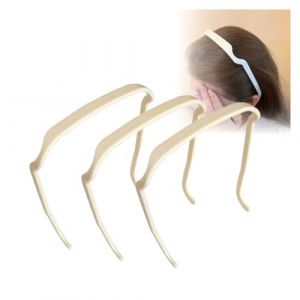 Lunettes de soleil invisibles, serre-têtes carrés, bandeau épais et bouclé, for femmes et hommes (marron et noir (3 pièces), grande taille)(Milky white(3pc)) (xinzhijia, neuf)