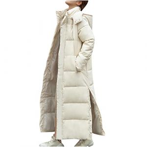 YAOJIWANG Doudoune Longue &eacute;L&eacute;Gant Hiver Femme Manteaux Duvet Hiver Chaud Femme en Coton Manteau Zipp&eacute; &eacute;Pais Chaud Parka Blouson Avec Capuche Grande Taille Duvet Veste Chaud &eacute;Pais Long Elegant (YAOJIWANG  FR, neuf)