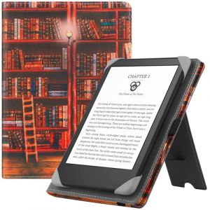 HGWALP Etui Universel pour Tout Le 6" Paperwhite eReaders, Folio Stand Coque Housse avec dragonne Compatible avec Kindle 2022/Kindle Paperwhite/Kobo/Tolino/Pocketbook 6 Pouces eReader-Library (HAIHUI EU, neuf)