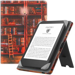 HGWALP Etui Universel pour Tout Le 6" eReaders, Folio Stand Coque Housse avec dragonne Compatible avec Kindle/Kindle Paperwhite/Kobo/Tolino/Pocketook/Sony 6 Pouces E-Book Reader-Library (Aode Nuo EU, neuf)