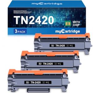 myCartridge TN2420 TN 2420 Toner Compatible pour Brother TN-2420 TN-2410 pour MFC-L2710DW HL-L2350DW DCP-L2530DW MFC-L2710DW HL-L2375DW DCP-L2550DN HL-L2310D MFC-L2730DW MFC-L2750DW (3 Noir) (Acartridge, neuf)