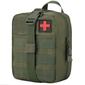 trousse de secours poche molle militaire pochette Sac tactique EDC pour la randonn&eacute;e en plein air, le camping, la survie et les voyages (Vert Militaire) (Yelschwa, neuf)