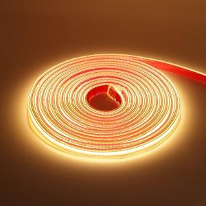 KISUFU Bande LED Etanche 220V, COB 288LEDs/M Ruban Étanche IP65 Découpable Flexible Bande Lumineuse pour Miroir, Maison, Chambre, Cuisine, Décoration.20M, Blanc chaud (Immortality980, neuf)