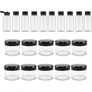 BQRKOTM 20 Pièces Pots Cosmétiques Vide en Plastique Clair, Mini pot transparent avec bouchon à vis, Petit Pots Vide Cosmétiques, Bouteille Rechargeable de Voyage, pour Liquide, Maquillage, Crème (ZHANG JING DE DIAN, neuf)