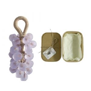 RynoPulse Savon raisin sur une corde, savon en cristal fait &agrave; la main, savon aromatique portable pour le lavage des mains et du visage pour douche, &agrave; suspendre pour cuisine ou salle de bain (lavande) (dsergh, neuf)