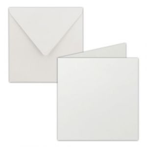 Lot de 150 cartes pliantes carr&eacute;es, 15 x 15 cm, avec enveloppes, en gris clair, collage humide, pour cartes de v&oelig;ux, invitations et plus encore (GUSTAV NEUSER GmbH, neuf)