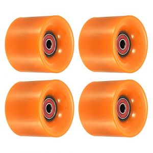 PATIKIL 60mm Longboard Roues avec Roulement ABEC-9, 4 Paquet Rue Roues pour Skateboards Croisi&egrave;re Roue Remplace 80A, Orange Rouge (PATIKIL UK, neuf)