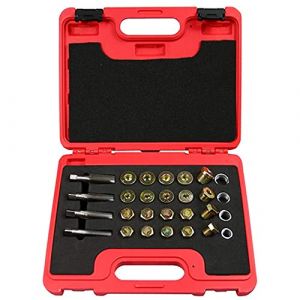 BestsQ Kit Reparation Bouchon de Vidange Tools, 64Pcs du Carter d'huile Réparation de Filetage Kit Puisard Boîte Bouchon de vidange Tool Set M13 M15 M17 M20 (BestsQ Tool, neuf)