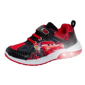 Disney Cars Baskets lumineuses pour garçon Flash McQueen Chaussures de sport clignotantes à LED, Rouge, 28 EU (Lora Dora, neuf)