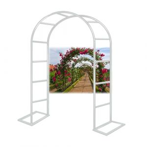 Arche De Jardin En M&eacute;tal Avec Base, 140 200 240 300 350 cm Largeurs Roses Soutien Archway Pour Plantes Grimpants, Support Tonnelle D&eacute;coration De Mariage, Treillis Pergola De Patio(Blanc,200x250 cm (Lx (Mei Ma-DE Sao Wo cplm, neuf)