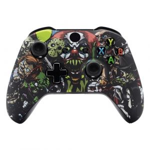 eXtremeRate Coque Avant de Remplacement pour Xbox One S/X Manette, Coque Avant avec Motifs pour Xbox One S/X Manette (Modèle 1708), Fête Effrayante (Easequote-Store, neuf)