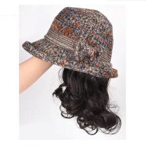 Bonnet de perruque Bonnet de perruque ondul&eacute;, perruque for femme, bonnet de perruque marron et noir, perruque en fibre synth&eacute;tique r&eacute;sistante &agrave; la chaleur d'aspect naturel, adapt&eacute;e &agrave; une utilisation q (haikouhua, neuf)