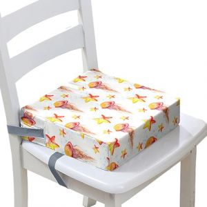 Surwin Rehausseur de Chaise Enfant Bébé Dessin Animé Coussin de Siège Portable avec Antidérapant Boucle de Sécurité Eponge Confortable Coussins Adapté pour les repas des bébé (Jaune,40x40x10cm) (Yiwin, neuf)