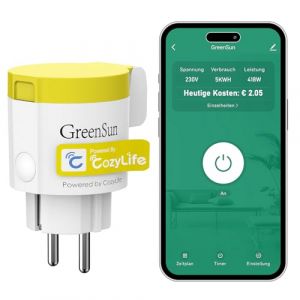 GreenSun Prise Connectée Etanche Alexa - Prise Connectée WIFI CozyLife App Prise Connectée Alexa Smartthings Prise Connectée Wifi Mesure Consommation Prise Minuteur IP44 Jaune 2.4G (Goriledstore, neuf)