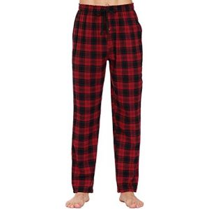 MoFiz Bas de de Pyjama Homme Long Pantalon d'hiver Chaud &agrave; Carreaux Coton V&ecirc;tements de Nuit avec Braguette &agrave; Boutons No.2758 L (ARKE1688, neuf)