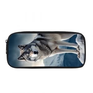 Showudesigns Trousse &agrave; crayons motif loup cool pour &eacute;tudiants, adolescents, adultes, trousse &agrave; crayons pour enfants, sacs de rangement pour filles, grande capacit&eacute;, animal sauvage (showu designs, neuf)