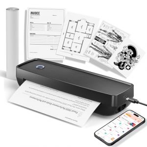 Zyncove A4 Imprimante Thermique sans Encre,Portable sans Bluetooth Imprimante Fil pour Le Voyage-la Maison-Support Compatible avec Les T&eacute;l&eacute;phones et Ordinateurs Portables Android et iOS(Schwarz) (fengjundianpd, neuf)