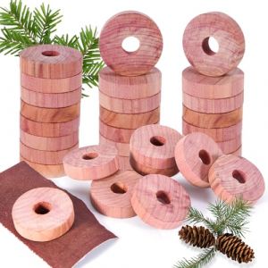 Yeecka 32PCS Bois de Cedre Anti Mites, Naturelle Antimites Vetements Penderie, Anti Mites Textiles Vetements Puissant, Produit Anti Mites pour Armoires Cintres, sans Produit Chimique (GOLDENORCHID HILLTEMPLE Kft., neuf)