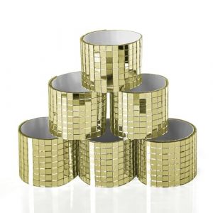 Art3dwallpanels 2364 pi&egrave;ces carreaux de mosa&iuml;que en verre autocollants Petits carreaux de miroir carr&eacute;s pour loisirs cr&eacute;atifs - Boule disco dor&eacute;e (Art3d, neuf)