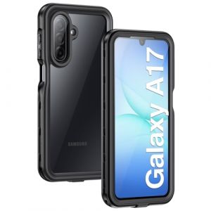 Lanhiem Coque pour Samsung Galaxy A17 4G/5G, [IP68 &Eacute;tanche & Antichoc] 360 Protection Int&eacute;grale Double Renforc&eacute; Waterproof Etui Antipoussi&egrave;re Incassable Housse Compatible avec Samsung A17, Noir (LanhiemDirect FR, neuf)
