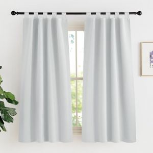KGORGE Rideau Court Occultant Isolation Thermique Anti Froid et Chaleur pour Enfants/Adultes avec Pattes, Decoration Cuisine Maison Chambre, L90 x H150cm, Gris Blanc, 2 PCs (KGORGEHOME, neuf)