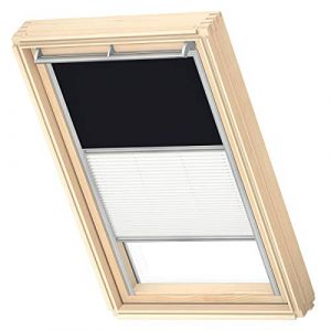 VELUX Original Store Duo Occultant et Tamisant, Cadre Argenté, M06, M35, Noir (store-fenetredetoit, neuf)