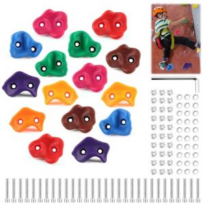 shallyong Prise d'escalade pour Enfant, 15 Pièces Pierres à Grimper Enfants Outdoor, Prise Escalade Enfant, Pierres d'escalade pour Enfants, pour Tour de Jeu et Mur d'escalade, avec Vis de Fixation (FANGZHENQIN LIMITED, neuf)