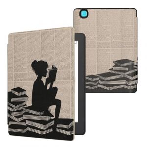 kwmobile &Eacute;tui Compatible avec Kobo Aura H2O Edition 2 Coque - &Eacute;tui &agrave; Rabat magn&eacute;tique Tablette eReader Similicuir - Noir-Beige (SX-Commerce, neuf)