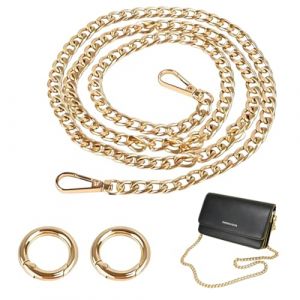 YIPFEN 1 Pi&egrave;ces Cha&icirc;ne de Sac &agrave; Main(100cm), Cha&icirc;ne de Rechange en M&eacute;tal Chaine Sac a Main de avec 2 Anneaux en rond pour Sac &agrave; Bandouli&egrave;re Sac &agrave; Main Bandouli&egrave;re(or) (shengguangshangmao., neuf)
