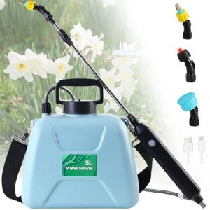 DOUBFIVSY Pulv&eacute;risateur &Eacute;lectrique de Jardin avec 3 Buses R&eacute;glable, USB Rechargeable, Pulv&eacute;risateur de Protection des Plantes pour Jardin, D&eacute;sherbage et Lavage de Voiture (5L Pulv&eacute;risateur) (Doubfivsy, neuf)