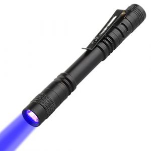 NXPUXP Lampe de Poche UV 395 nm - Mini LED Portable à Lumière Noire - Détecteur d'Urine pour Animaux de Compagnie (Piles Non Incluses) (YAOFANG2024, neuf)