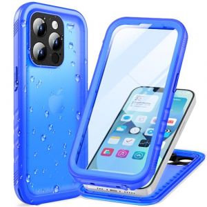 Cozycase Coque pour iPhone 14 Pro Max Étanche Antichoc Bleu - 360 degres Incassable Militaire Rigide Intégrale Case/Bumper/Housse Etui Anti Choc Eau avec Protection Camera (Glfenge, neuf)