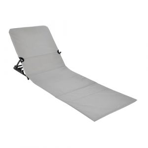 Spetebo Natte de plage pliable avec dossier - Chaise longue de plage - Chaise longue de jardin gris (✅FR GRENADINE BOUTIQUE✅, neuf)