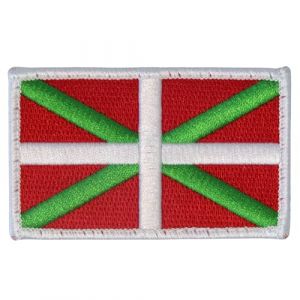 ÉCUSSON BASQUE 8×5 cm – Badge Région – Dos à crochets auto-agrippant ou à coudre – À fixer sur sac, veste, pochette – Bretagne,Corse,Normandie, Nord, Occitanie, Catalan (FELICALM, neuf)