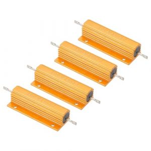 PATIKIL 100W 16 Ohm Résistance de Coque en Aluminium, 4 Pcs Résistance de Boîtier en Aluminium Résistance de Puissance à Vis de Tolérance de 5%, Doré (PATIKIL UK, neuf)