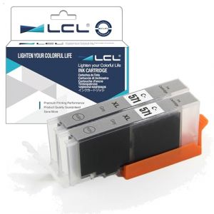 LCL Cartouche d'encre Compatible CLI-571 CLI-571XL CLI-571XLGY (2 Gris) Remplacement pour Canon PIXMA MG7750 MG7751 MG7752 MG7753 TS8050 TS8051 TS8052 TS8053 TS9050 TS9055 (Great Office, neuf)