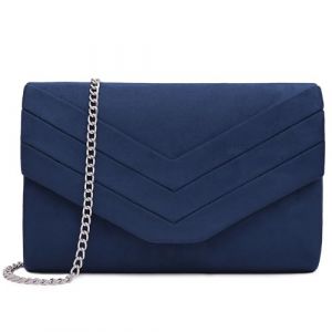 Milisente Femme Pochette En Daim Enveloppe Pochette Classique Sac De Soir&eacute;e (Bleu) (Milisente fr, neuf)