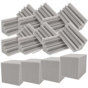 DECORNIJIA 16 pièces Mousse Acoustique Angle Insonorisante pour Studio Phonique et Absorption Basse Fréquence Pyramide et Cube pour Salle Écoute et Bar (ZhiLight, neuf)