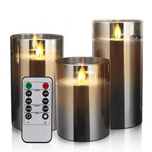 YMing Bougies a Led, Lot de 3 Bougies Led Flamme Vacillante, 300 Heures Bougie Sans Flamme Avec Fonction T&eacute;l&eacute;commande & Minuterie D&eacute;coration D'ambiance Int&eacute;rieure Ext&eacute;rieure pour No&euml;l, Mariage, F&ecirc;te (Gesunde & Sch&ouml;neli GmbH, neuf)