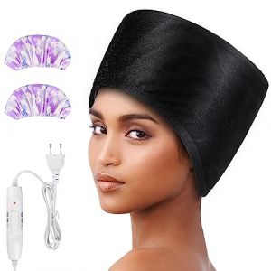 Totofac Casque Chauffant Cheveux Vapeur Soin, Bonnet Chauffant Cheveux, 2 Niveaux de Température, Charlotte Chauffante Idéal pour les soins à la maison (Noir) (noir) (Efficition, neuf)