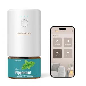 SenseFlow Diffuseur Huiles Essentielles Parfum Maison Smart WLAN SF101S, Ultrasonique sans Eau, 100 % V&eacute;g&eacute;tal, Aromath&eacute;rapie 120 Jours, pour Maison, H&ocirc;tel Jusqu&rsquo;&agrave; 100 ㎡ - Menthe Poivr&eacute;e (SenseFlow, neuf)