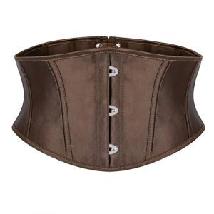 JasGood Ceinture corset femme Underbust Boned Lace Up Waspie ceinture Renaissance steampunk pirate Halloween cosplay corset ceinture, Caf&eacute;, Fit Taille Gr&ouml;&szlig;e 103cm-112cm (JasGood Official Store, neuf)