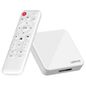 LEFFOT Android TV Box 2025, H313 4K Ultra HD Boitier TV Android 14, 2Go RAM + 16Go ROM, Boitier IP-TV avec T&eacute;l&eacute;commande Vocale, HDR10, 2.4G & 5G WiFi 6, 100M Ethernet, BT 5.4, USB 3.0 (LEFFOT Store, neuf)