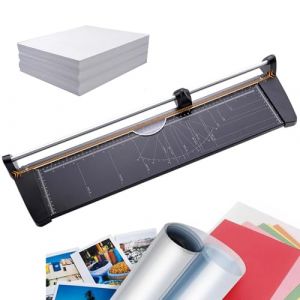 Massicot Robuste, Massicot &agrave; Guillotine A4/A3/A2, capacit&eacute; de Coupe jusqu'&agrave; 10 Feuilles, Massicot &agrave; Lame Guillotine avec t&ecirc;te de Coupe coulissante, Panneau m&eacute;tallique antirouille(A2) (Luminary Glow, neuf)