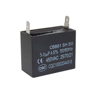 Condensateur CBB61 avec 2 connecteurs 5 uF 450V 25/70/21. Condensateur de D&eacute;marrage de moteur 1 Pi&egrave;ce. (5&mu;F) (Synn53, neuf)